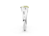 White gold Fancy Yellow Heart Cut Solitaire Tension Set Diamond Ring with Split Shank Band_2