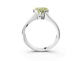 White gold Fancy Yellow Heart Cut Solitaire Tension Set Diamond Ring with Split Shank Band_3