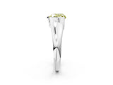 White gold Fancy Yellow Heart Cut Solitaire Tension Set Diamond Ring with Split Shank Band_38