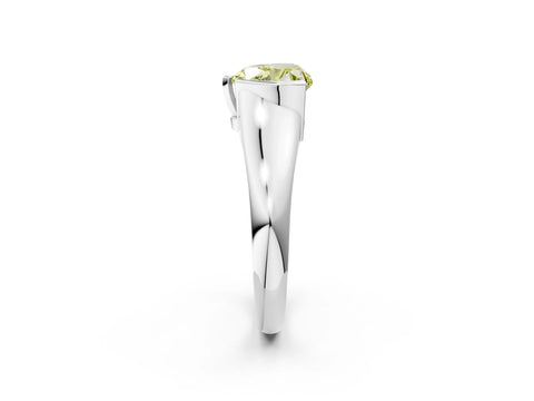White gold Fancy Yellow Heart Cut Solitaire Tension Set Diamond Ring with Split Shank Band_38