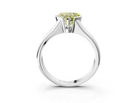 White gold Fancy Yellow Heart Cut Solitaire Tension Set Diamond Ring with Split Shank Band_3