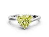 White gold Fancy Yellow Heart  Cut Solitaire Twist Band Ring with Four-Prong Setting_32