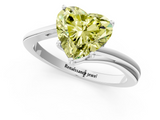 White gold Fancy Yellow Heart  Cut Solitaire Twist Band Ring with Four-Prong Setting_37