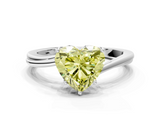 White gold Fancy Yellow Heart  Cut Solitaire Twist Band Ring with Four-Prong Setting_49