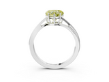 White gold Fancy Yellow Heart  Cut Solitaire Twist Band Ring with Four-Prong Setting_56