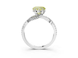 White gold Fancy Yellow Heart Cut Solitaire Twist Pave Diamond Engagement Ring with Prong Setting_3
