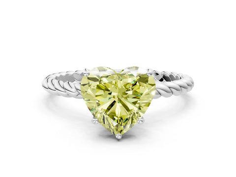 White gold Fancy Yellow Heart Cut Solitaire Twisted Band 4-Prong Ring_45