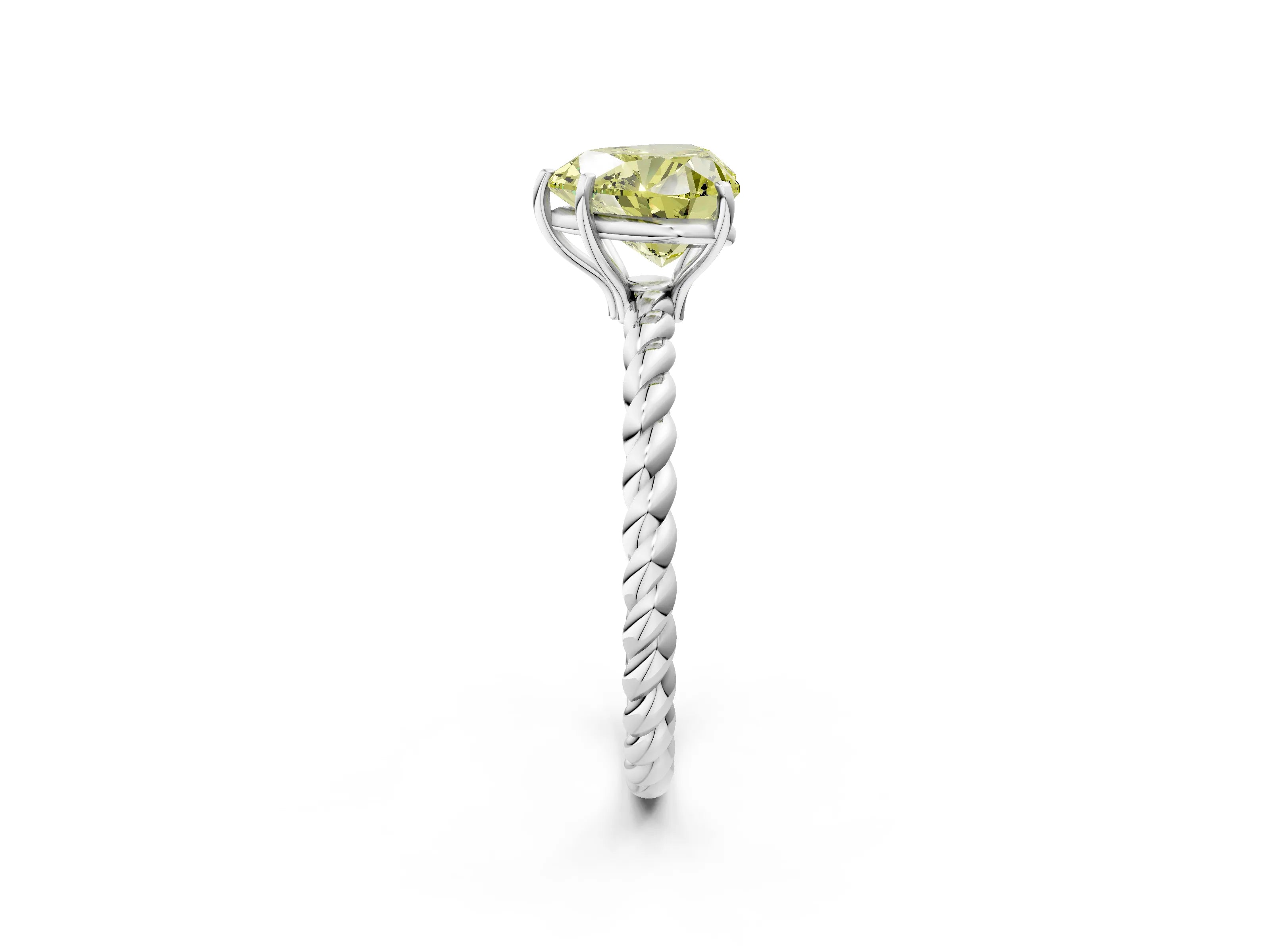White gold Fancy Yellow Heart Cut Solitaire Twisted Band 4-Prong Ring_47