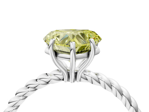 White gold Fancy Yellow Heart Cut Solitaire Twisted Band 4-Prong Ring_52