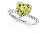 White gold Fancy Yellow Heart  Cut Solitaire Twisted Band with Four-Prong Setting_54