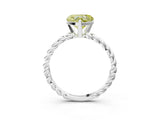 White gold Fancy Yellow Heart  Cut Solitaire Twisted Band with Four-Prong Setting_60
