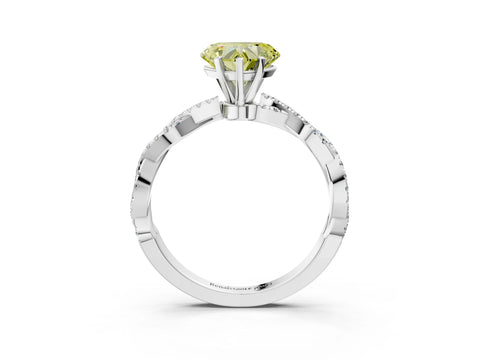 White gold Fancy Yellow Heart Cut Solitaire Twisted Pave Band with Four-Prong Setting_18