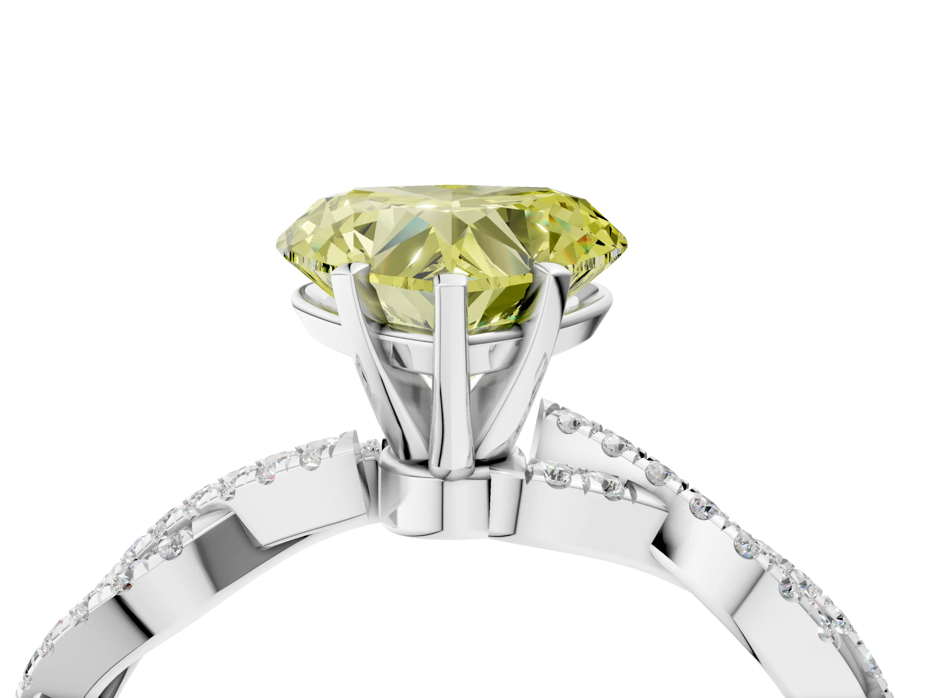 White gold Fancy Yellow Heart Cut Solitaire Twisted Pave Band with Four-Prong Setting_19