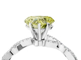 White gold Fancy Yellow Heart Cut Solitaire Twisted Pave Band with Four-Prong Setting_19