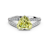 White gold Fancy Yellow Heart  Cut Split Shank Pave Diamond Engagement Ring with Four-Prong Setting_24