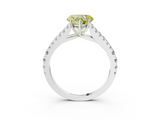 White gold Fancy Yellow Heart  Cut Split Shank Pave Diamond Engagement Ring with Four-Prong Setting_27