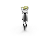 White gold Fancy Yellow Heart  Cut Three-Stone Channel Set Ring with Bar Prongs_26
