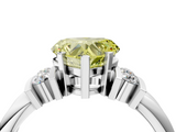White gold Fancy Yellow Heart  Cut Three-Stone Channel Set Ring with Bar Prongs_28