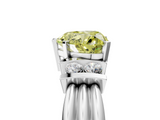 White gold Fancy Yellow Heart  Cut Three-Stone Channel Set Ring with Bar Prongs_29