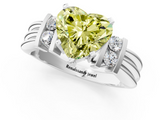 White gold Fancy Yellow Heart  Cut Three-Stone Channel Set Ring with Bar Prongs_29