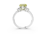 White gold Fancy Yellow Heart  Cut Three-Stone Diamond Pavé Band with Prong Setting_20