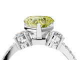 White gold Fancy Yellow Heart  Cut Three-Stone Diamond Pavé Band with Prong Setting_21
