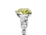 White gold Fancy Yellow Heart  Cut Three-Stone Diamond Pavé Band with Prong Setting_22