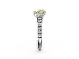 White gold Fancy Yellow Heart  Cut Three-Stone Diamond Pave Band with Prong Setting_39