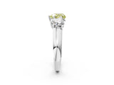 White gold Fancy Yellow Heart Cut Three-Stone Diamond Ring with Prong Setting on a Classic Band_20