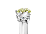 White gold Fancy Yellow Heart Cut Three-Stone Diamond Ring with Prong Setting on a Classic Band_23