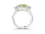 White gold Fancy Yellow Heart Cut Three-Stone Diamond Ring with Prong Setting on a Classic Band_27