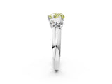 White gold Fancy Yellow Heart Cut Three-Stone Diamond Ring with Prong Setting on a Classic Band_32