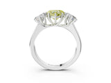 White gold Fancy Yellow Heart Cut Three-Stone Diamond Ring with Prong Setting on a Classic Band_33