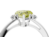 White gold Fancy Yellow Heart  Cut Three-Stone Solitaire Ring with Round Accent Diamonds and Four-Prong Setting_24