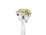 White gold Fancy Yellow Heart  Cut Three-Stone Solitaire Ring with Round Accent Diamonds and Four-Prong Setting_25
