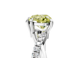 White gold Fancy Yellow Heart  Cut Twist Band Solitaire Diamond Ring with Pavé Setting_8