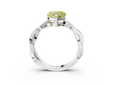 White gold Fancy Yellow Heart  Cut Twisted Pavé Band Solitaire Ring with Four-Prong Setting_57