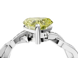 White gold Fancy Yellow Heart  Cut Twisted Pavé Band Solitaire Ring with Four-Prong Setting_58