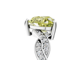 White gold Fancy Yellow Heart  Cut Twisted Pavé Band Solitaire Ring with Four-Prong Setting_60