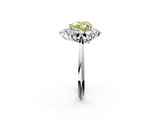 White gold Fancy Yellow Heart  Diamond Cluster Halo Ring with Solitaire Band and Four-Prong Setting_22