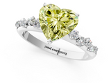 White gold Fancy Yellow Heart  Diamond Cluster Prong-Set Solitaire Ring_42