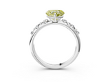 White gold Fancy Yellow Heart  Diamond Cluster Prong-Set Solitaire Ring_44
