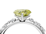 White gold Fancy Yellow Heart  Diamond Cluster Prong-Set Solitaire Ring_45
