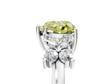 White gold Fancy Yellow Heart  Diamond Floral Cluster Ring with Solitaire Band and Prong Setting_60