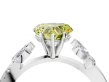 White gold Fancy Yellow Heart  Diamond Floral Vine Solitaire Engagement Ring_7