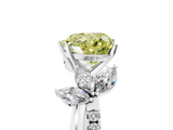 White gold Fancy Yellow Heart  Diamond Floral Vine Solitaire Engagement Ring_8