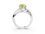 White gold Fancy Yellow Heart  Diamond Halo Ring with Marquise and Pavé Band in Prong Setting_71