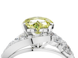 White gold Fancy Yellow Heart  Diamond Halo Ring with Marquise and Pavé Band in Prong Setting_72