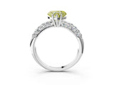 White gold Fancy Yellow Heart  Diamond Pavé Band Solitaire Ring with Four-Prong Setting_52