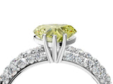 White gold Fancy Yellow Heart  Diamond Pavé Band Solitaire Ring with Four-Prong Setting_53